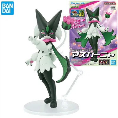 Original Bandai Pokemon Figures Meowscarada Anime Action Figure Simple Assembly Collectible Model Ornaments Model Toys