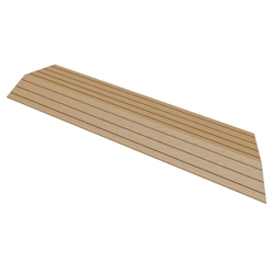 ML-Design – WPC Abschlussleiste Ecke rechts – 38x2x7,5 cm Teak | Holzoptik, geriffelt, für Terrassenfliesen Image