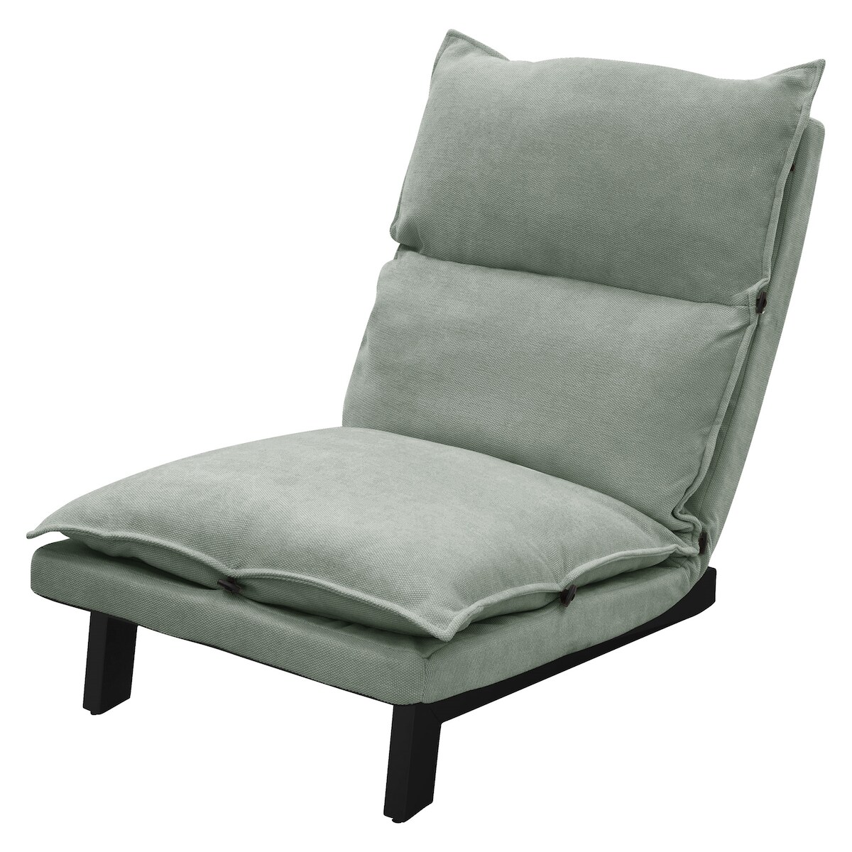 ML-Design Bodenstuhl Grau-Grün, Bodensessel mit verstellbarer Rückenlehne, gepolsterter Leinenbezug, Stahlgestell, Loungesessel Bodensofa Bodensitz Image
