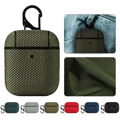 Kopfhörer Fall Für Airpods Pro 2nd gen Abdeckung Ohrhörer Hülse Für Apple Airpods 3 2 1 Fall Schutz Shell Leinwand Capa mit Haken Image