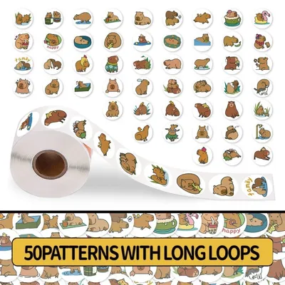 200PCS/Rolle Cartoon Nette Kugelfisch Versiegelung Aufkleber Rolle für Helm Fahrrad Hand Konto Federmäppchen Aufkleber LanLanStickersWorld Image