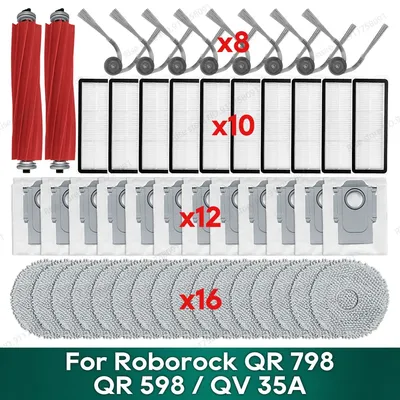Kompatibel für Roborock QR 798 / QR 598 / QV 35A / QV 35S Zubehör Hauptbürste Hepa-Filter Image