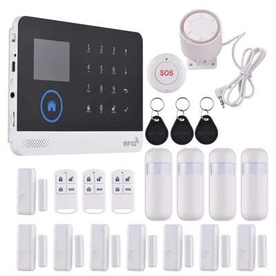 4G WiFi Wireless Home Alarm System DIY Smart Wireless Alarm System mit TY APP Steuerung 2,4-Zoll TFT Farbbildschirm verkabelte Sirene EU