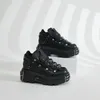 2025 Herbst und Winter Neue Damen Heavy Metal Plattform Low-Top Punk Kleine Lederschuhe 8 cm dunkle