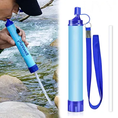 A set of personal water filter straws, portable water purification survival water purifier reusable outdoor water purifier filte