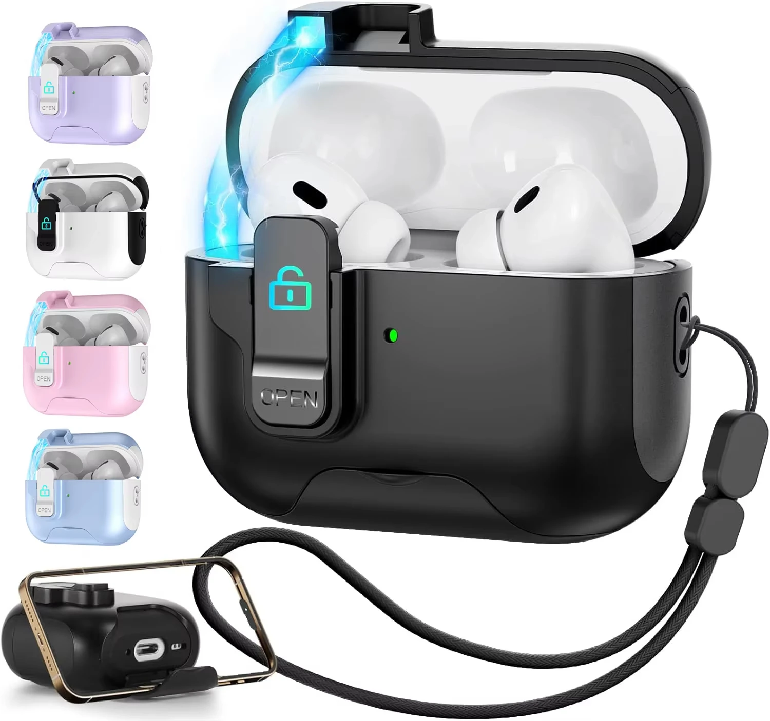 2025 Neue magnetische Schalterabdeckung für Airpod 4 Hülle One-Touch-Automatikschalter-Design Luxus für Apple Air Pods Pro 4 3 2 1 Hüllen Image