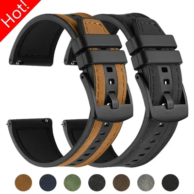 Neues Leder-Silikonarmband für Huawei Watch GT5 5Pro GT4 46 mm Ersatzarmband für Samsung Galaxy Watch 3 45 mm Gear S3 46 mm Image