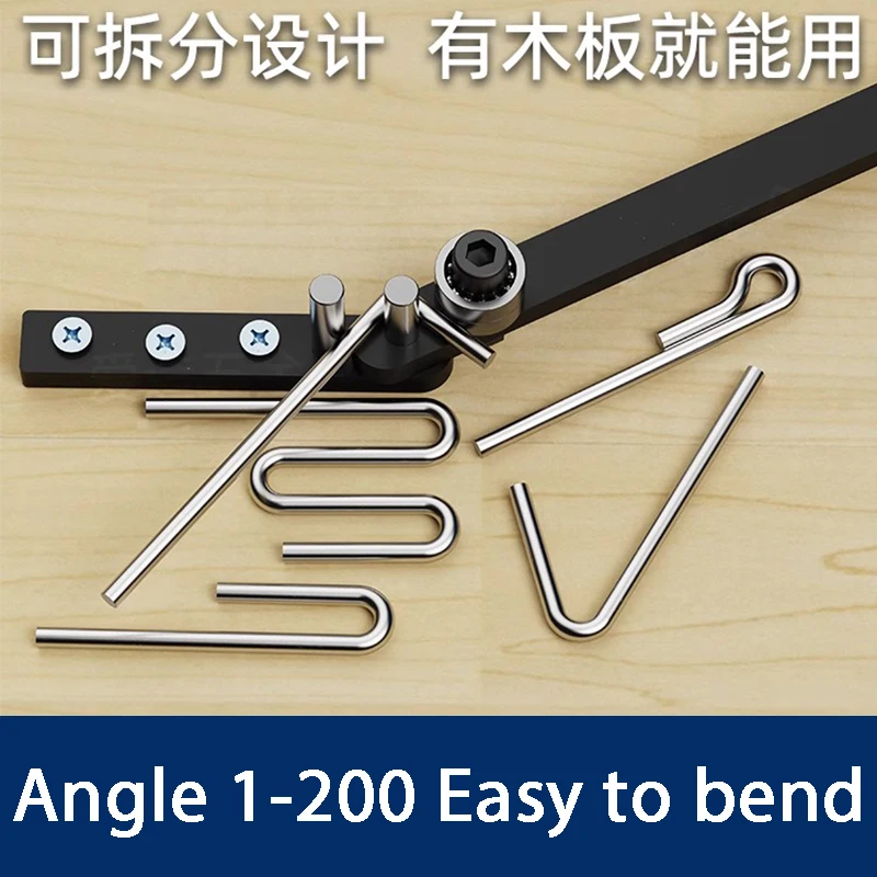 Manuelles Eisendraht-Biegegerät – Bewehrungsstahl aus massivem Edelstahl 304, Rundstab, Steigbügel, Biegemaschine für Heimwerker, Metallbearbeitungshaken Image