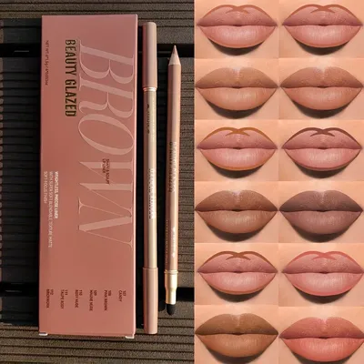 6pcs/Set Double Head Lip Liner Combo Set 2 in 1 Waterproof Lip Liner Set Long Lasting Lipstick with