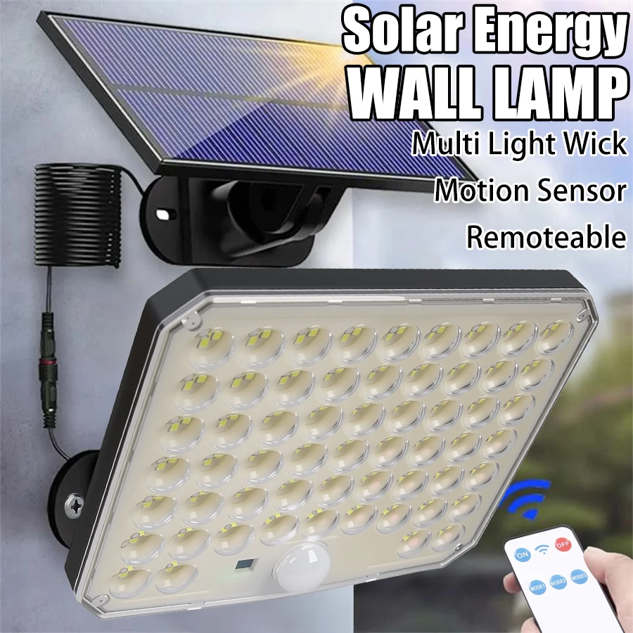 Solarleuchte für den Außenbereich, superhell, Bewegungsmelder, Solar, starke Leistung, LED-Gartenwandleuchte, IP65, wasserdicht, 3 Arbeitsmodi, Laterne