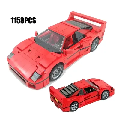 1158PCS Kreative F40 Retro Super Speed Auto Modell Bausteine V8 Berühmte Sport Auto Montieren Bricks Set Spielzeug Kind kinder Geschenk Image