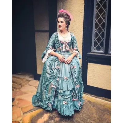 1770er Jahre Französische Königin Marie Antoinette Rokoko Fancy Abendkleid Rokoko Versailles Ballkleid Hofkleid Venedig Karnevalskleid Image