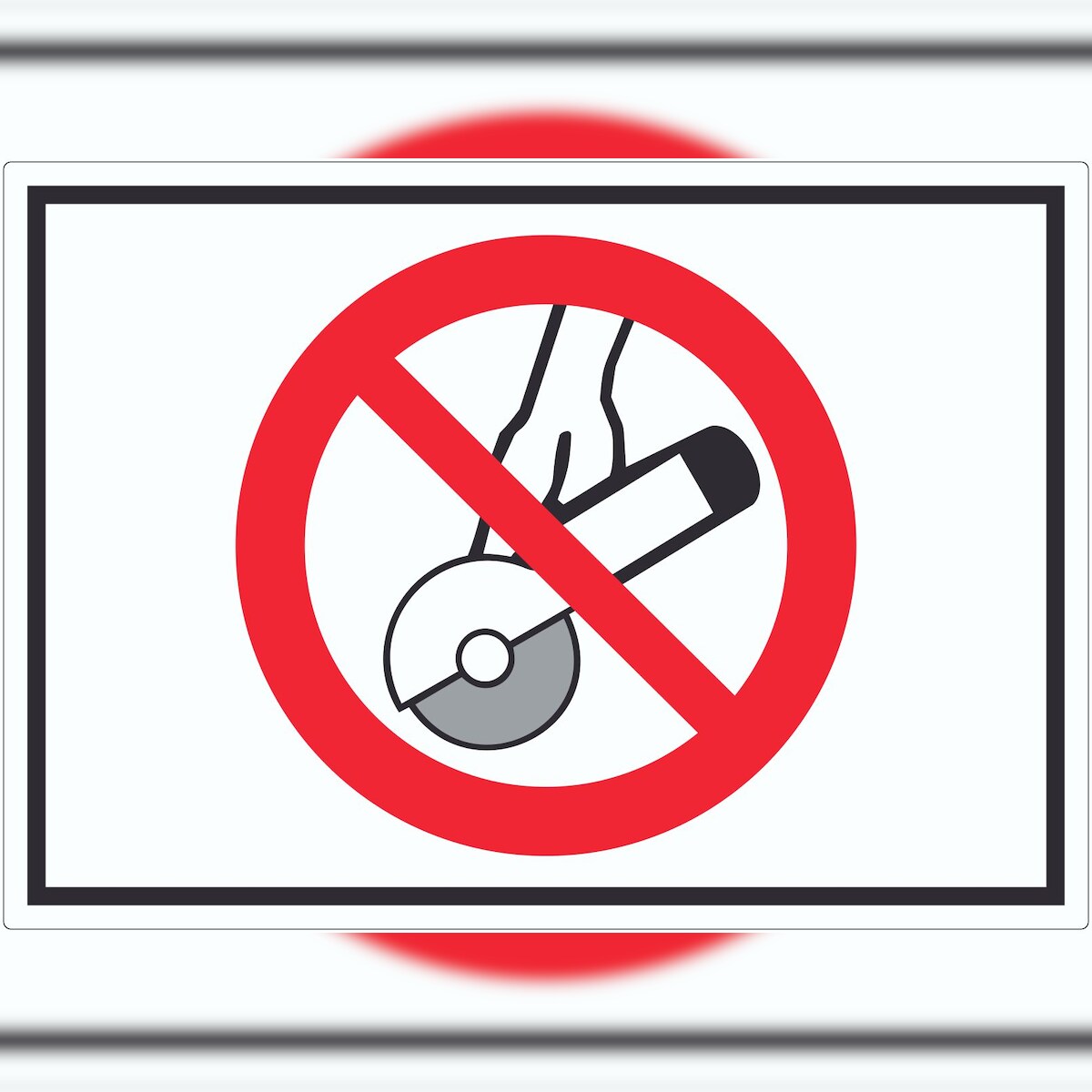 HB-Druck Nicht zulässig für Freihand- und Handschleifen Symbol Aufkleber A8 (52x74mm) Image