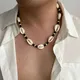 Ingemark Boho Collana etnica a catena con conchiglia con perline di legno per uomo 2025 Surfisti Estate Oceano Spiaggia Vacanza Collare Collo Gioielli Regalo