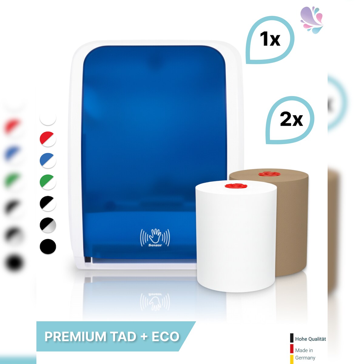 Blanc HYGIENIC SET: Handtuchrollenspender SENSOR, berührungslos, Blanc Cosmos + 1Rolle PREMIUM TAD +1Rolle ECO Natural -PRODUKTSET Image