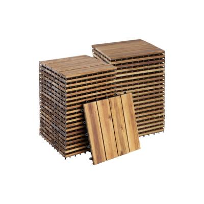 TECTAKE Terrassenfliesen Tabula 4er Lamellen - 40 Image