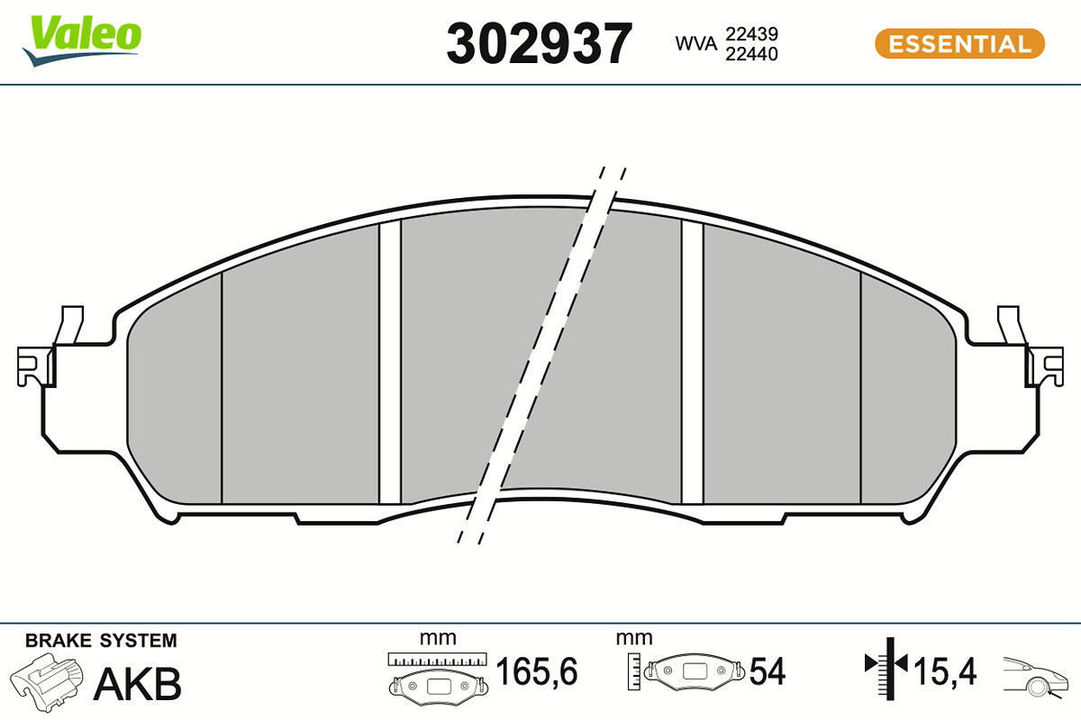 VALEO Bremsbelagsatz, Scheibenbremse 302937 Vorderachse für KAWEI AUTO NISSAN