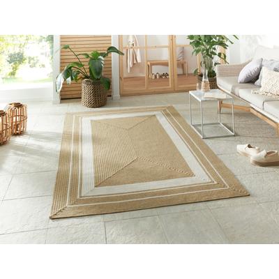 Teppich HANSE HOME "Trenzado", beige (creme, beige), B:80cm H:10mm L:200cm, Polypropylen, Teppiche, In- & Outdoor, Handmade-Look, Läufer, Wetterfest, Balkon, Wohnzimmer Image