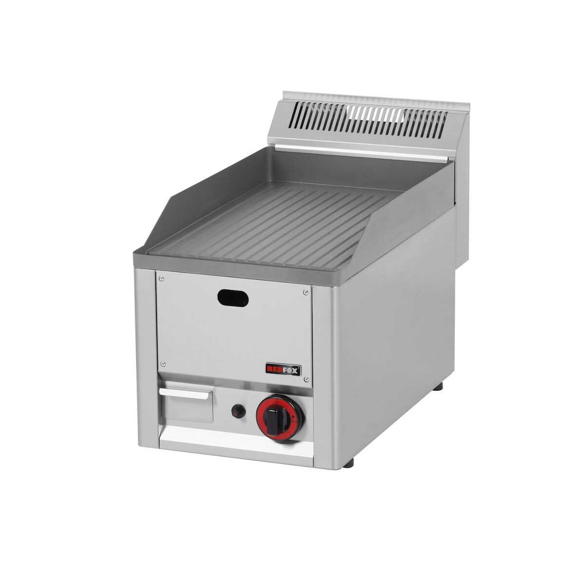 A&S polarny Gas-Griddleplatte Tischgerät Grillplatte aus Chrom/gerillt 330x600x290 mm 4kW Image