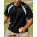 US Open Per uomo Maglietta da tennis Maniche Corte Rilegatura a contrasto Traspirante Yoga Tennis Golf Girocollo Patchwork Nero / blu Grigio Abbigliamento da tennis