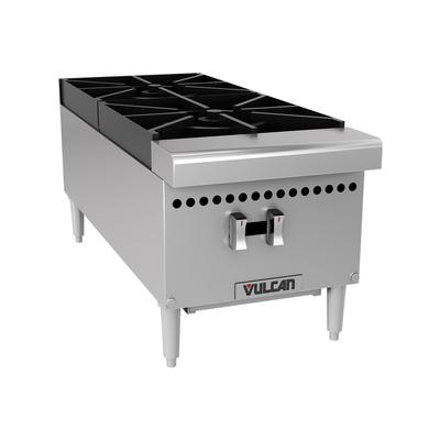 Vulcan VCRH12 12" Gas Hotplate w/ 2 Burners & Infinite Controls, Convertible, Stainless Steel, Gas Type: Convertible