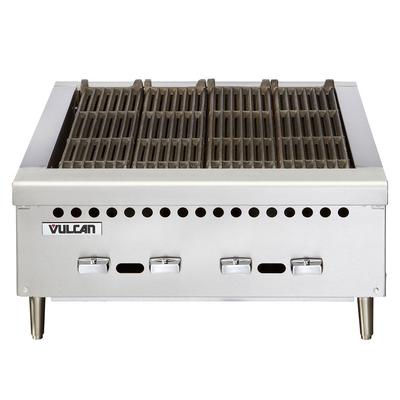 Vulcan VCRB25 25 3/8" Charbroiler, Countertop w/ 4 Cast Iron Burners, Convertible, Stainless Steel, Gas Type: Convertible