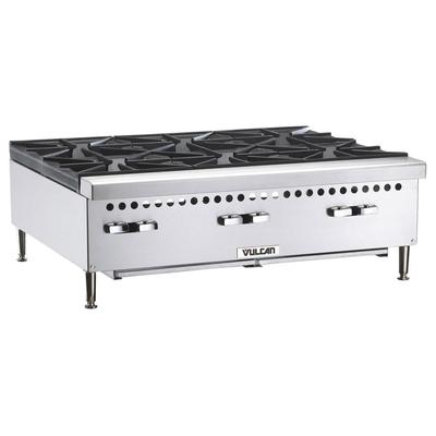 Vulcan VCRH36 36" Gas Hotplate w/ 6 Burners & Infinite Controls, Convertible, Stainless Steel, Gas Type: Convertible