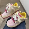 Sanrio Hello Kitty Damenschuhe Kawaii Off White Schuhe Chic Street Student Vielseitige Casual