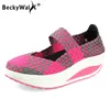 BeckyWalk Sommer Frauen Casual Schuhe Frauen Woven Plattform Schuhe Atmungsaktive Damen Boot Schuhe