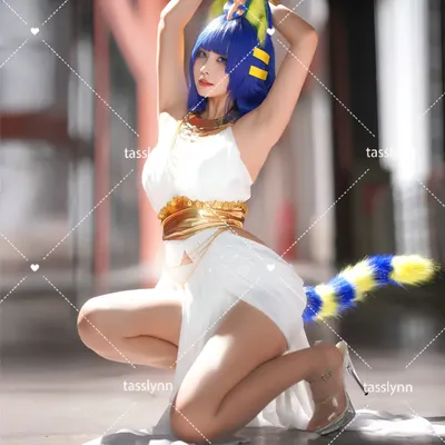 Animal Crossing Ankha Cosplay Kostüm ÄGYPTEN KÖNIGIN Ankha Kleid Halloween Kostüme für Frauen Weiß Schwarz Ägyptischer Stil Sexy Anzug Image