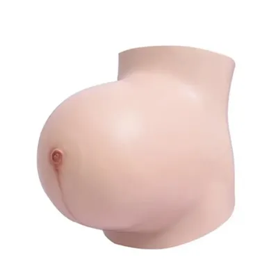 Silikon-Requisiten für schwangeren Bauch, Schwangerschaft, gefälschter Bauch, Schauspieler-Requisiten, vorgetäuscht, realistische Silikon-Cosplay-Kostüme Image