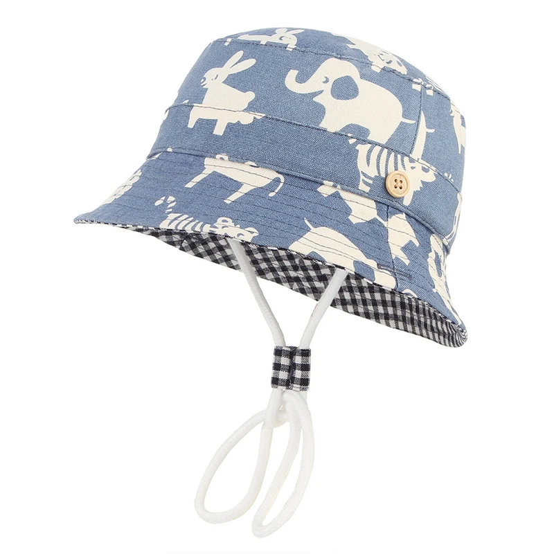 Sommer Kleinkind Cartoon Tier druck Eimer Hüte für Jungen Jungen Mädchen Sonne Strand Fischer Hüte Image