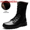 Echtes Leder Stiefeletten Männer Outdoor Leder Winter Pelz Warme Mann Stiefel Armee Jagd Stiefel für Männer Schuhe Casual Schwarze Stiefel