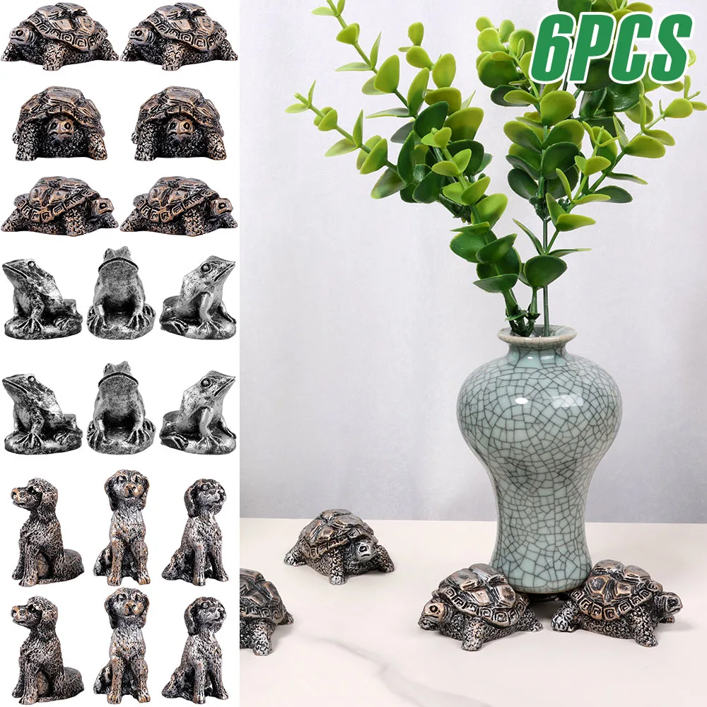 6 Stück dekorative Topfbasisfüße Schildkröte/Frosch/Hund Stil Topfbasisfüße Gartenzubehör Blumentopfhalter zur Verbesserung der Entwässerung Image
