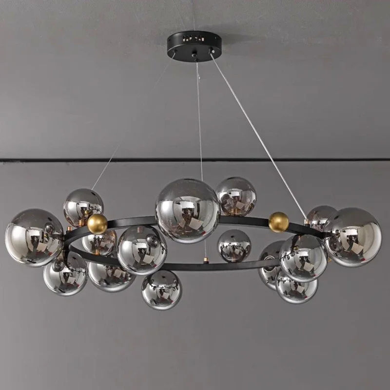 Nordic Glas Ball LED Anhänger Licht für Wohnzimmer Esszimmer Küche Lebensmittel Tische Studie Kronleuchter Wohnkultur Hängen Leuchte Image