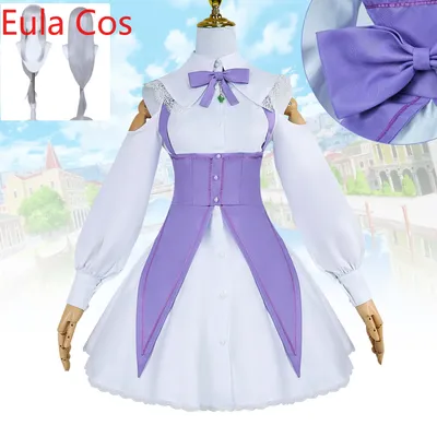 Re zero kara hajimeru isekai seikatsu emilia cosplay kostüme frauen kleid mit kopfschmuck für halloween party Image
