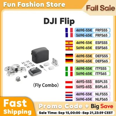 DJI Flip Drone Kamera Fly Combo 4K Leichte 3-Achsen-Tragetaschenstabilisierung 13 km Videoübertragung Palm Takeoff Auto Return C0