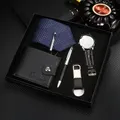 Orologi da uomo Set di Moda Orologio Da Polso portafoglio Pieghevole Tie Portachiavi Firmare Penna