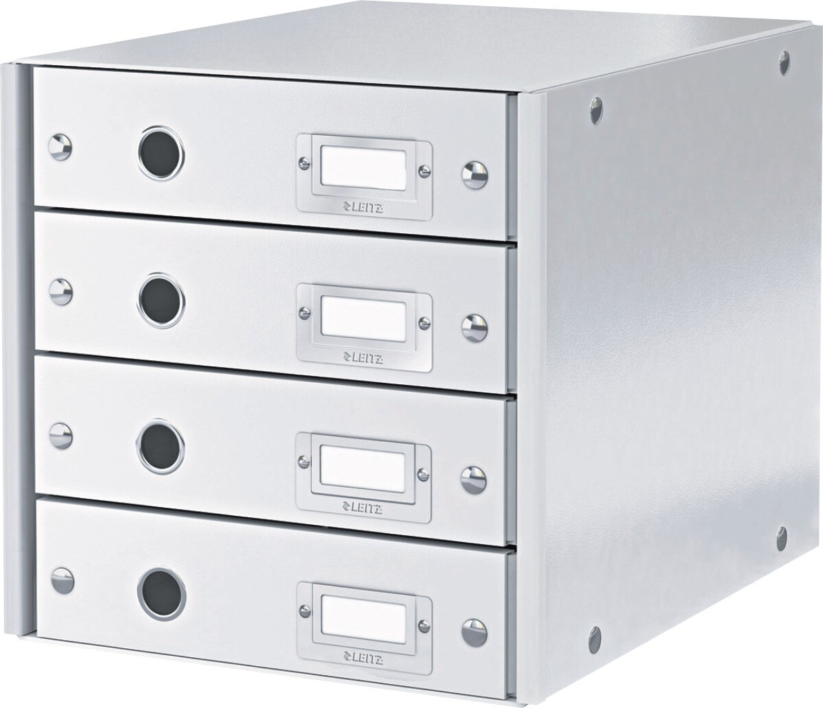 LEITZ Schubladenbox 4 Fächer Karton weiß Packung mit 3 Stück Image
