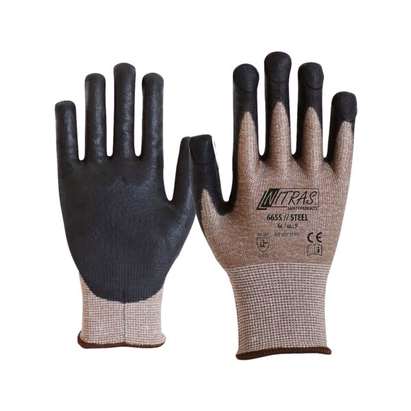 NITRAS Schnittschutzhandschuhe STEEL »6655« blau