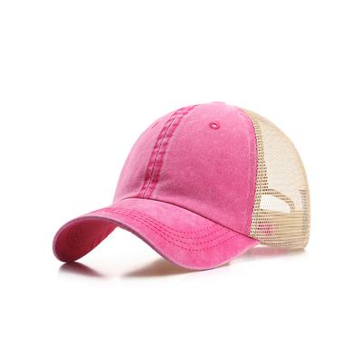 Men's Vintage Mesh Back Trucker Hat – Adjustable Washed Cotton Baseball Cap for Outdoor Sports, Travel and Daily Casual Wear