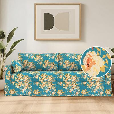 Sofa Cover For HYLTARP Sofa Floral Quilted 100% Cotton Slipcovers