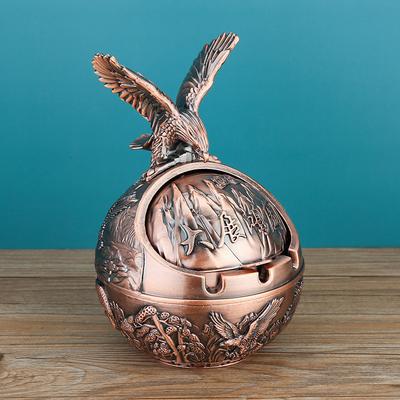 Vintage Ashtray with Lid, Chinese Zodiac 12 Animal Signs Decorative Covered Ashtray, Windproof Desktop Ornament for Home Office Living Room