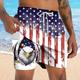 Independence Day Men's Eagle US Flag Patriotic Lined Shorts 2 in 1 Board Shorts Swim Trunks Mid Waist Holiday Side Pockets With Compression Liner Elastic Drawstring Waist Designer Clothing Apparel