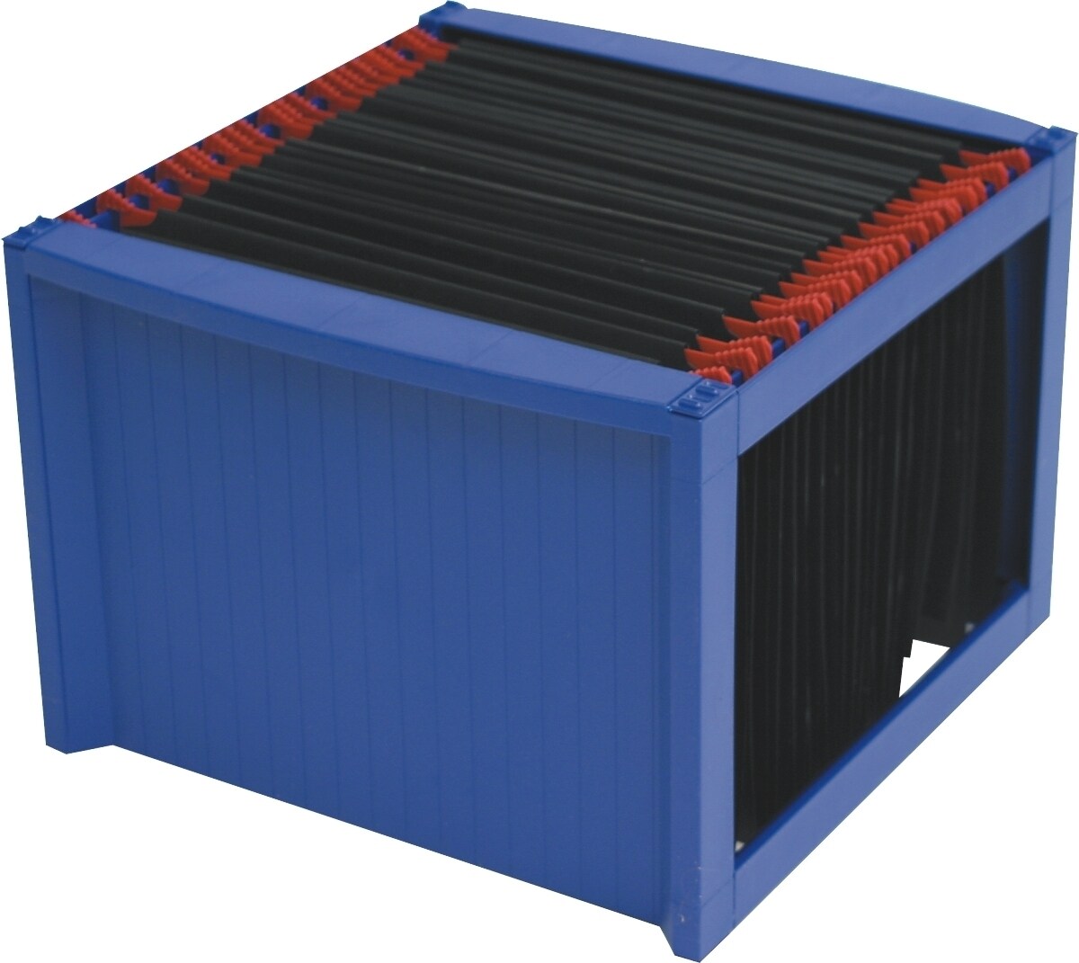 helit Hängemappenbox 36x38x27,2cm blau/blau Packung mit 4 Stück Image