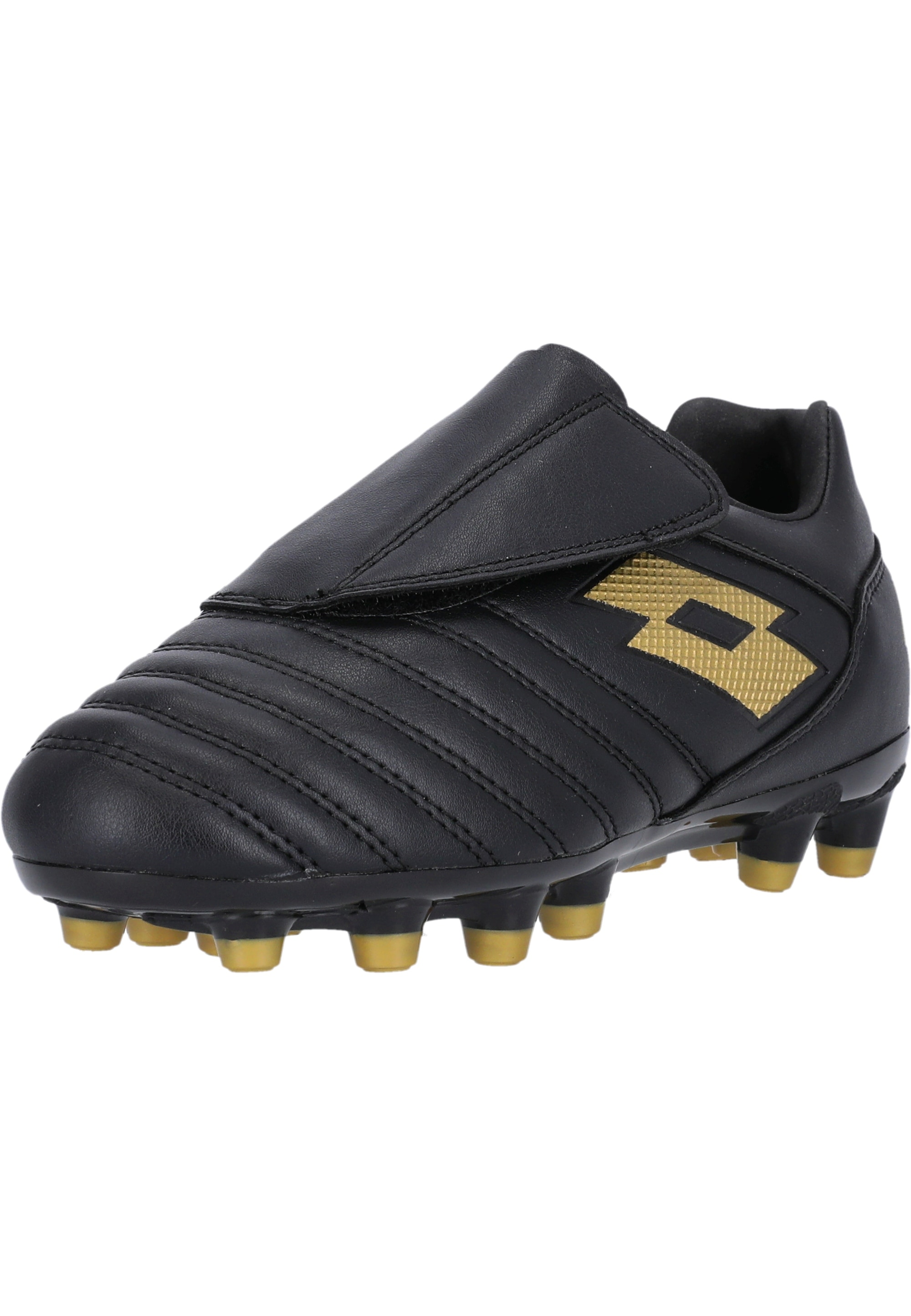 Fußballschuh LOTTO "MILANO 700 AGM JR S", Herren, Gr. 35, gold (schwarz, goldfarben), Lederimitat, Schuhe Fußballschuh, im ausgeklügelten Design ideal für Kunstrasen