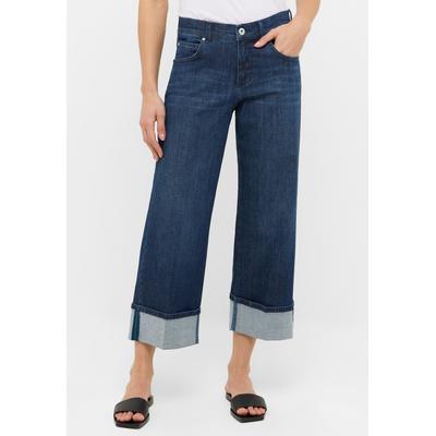 5-Pocket-Jeans ANGELS "LINN TU", Damen, Gr. 36, Länge 31, blau (light blau used), Denim/Jeans, Obermaterial: 97% Baumwolle, 3% Elasthan, casual, Jeans Culotte, mit breitem Umschlagsaum Image