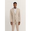 Anzugsakko BUGATTI, Herren, Gr. 26, 30, beige, 66% Polyester, 21% Viskose, 10% Polyamid, 3% Elasthan, unifarben, elegant, normal, Langarm Manschette, Sakkos, mit Stretchfunktion