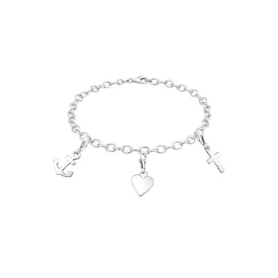 Elli Anker Herz Kreuz 925 Sterling Silber 18 Damen Image