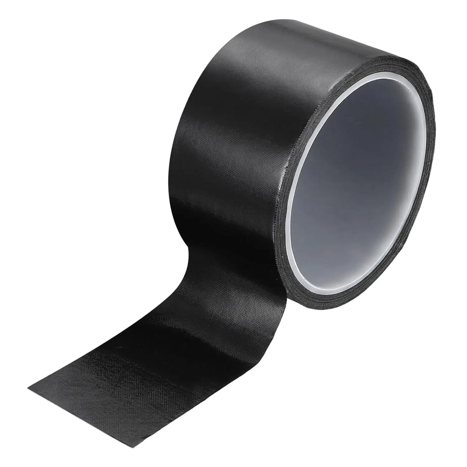 Schwarzes Klebeband auf Stoffbasis wird für die Kissenreparatur verwendet. Leder-Sitz-Sofa-Leck-Reparatur. Verschleißfestes Reparaturband aus Leder Image